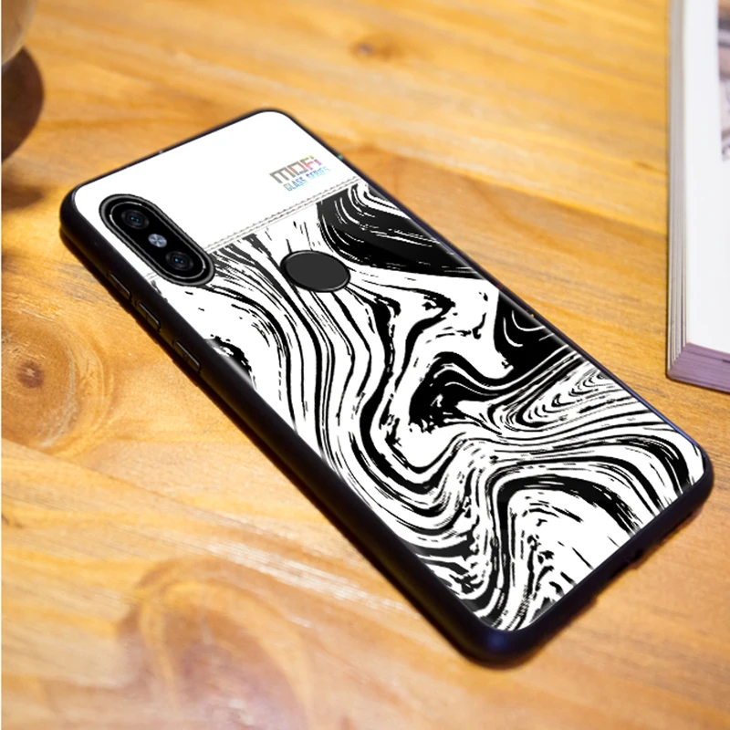 Для xiaomi mi A2 чехол MOFI мрамора закаленного стекла полный Чехол для 6X жесткий |