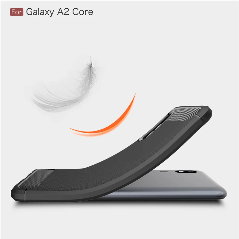 Чехол из углеродного волокна для Samsung Galaxy A2 Core чехол Бампер ТПУ силиконовый