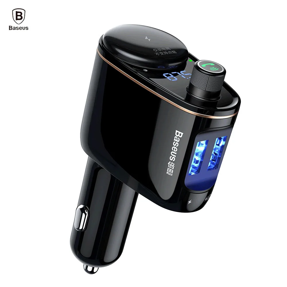 Baseus Bluetooth 4 2 MP3 автомобиля Dual USB Зарядное устройство 3.4A быстрой зарядки