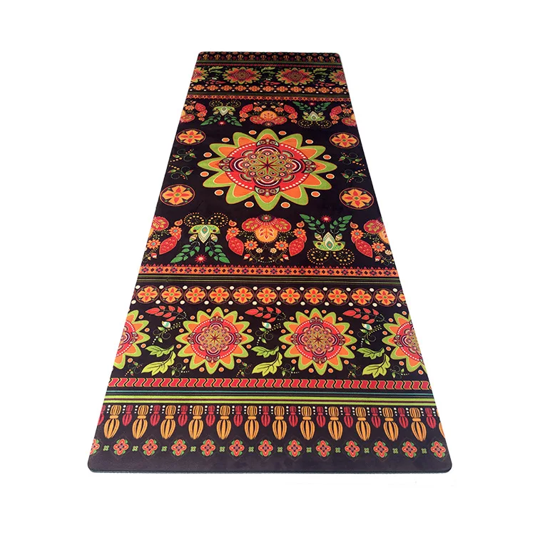 

New Personality printing yoga mat Rubber anti-skid cashmere travel mat fitness exercise mat black ethnic section Yoga mat