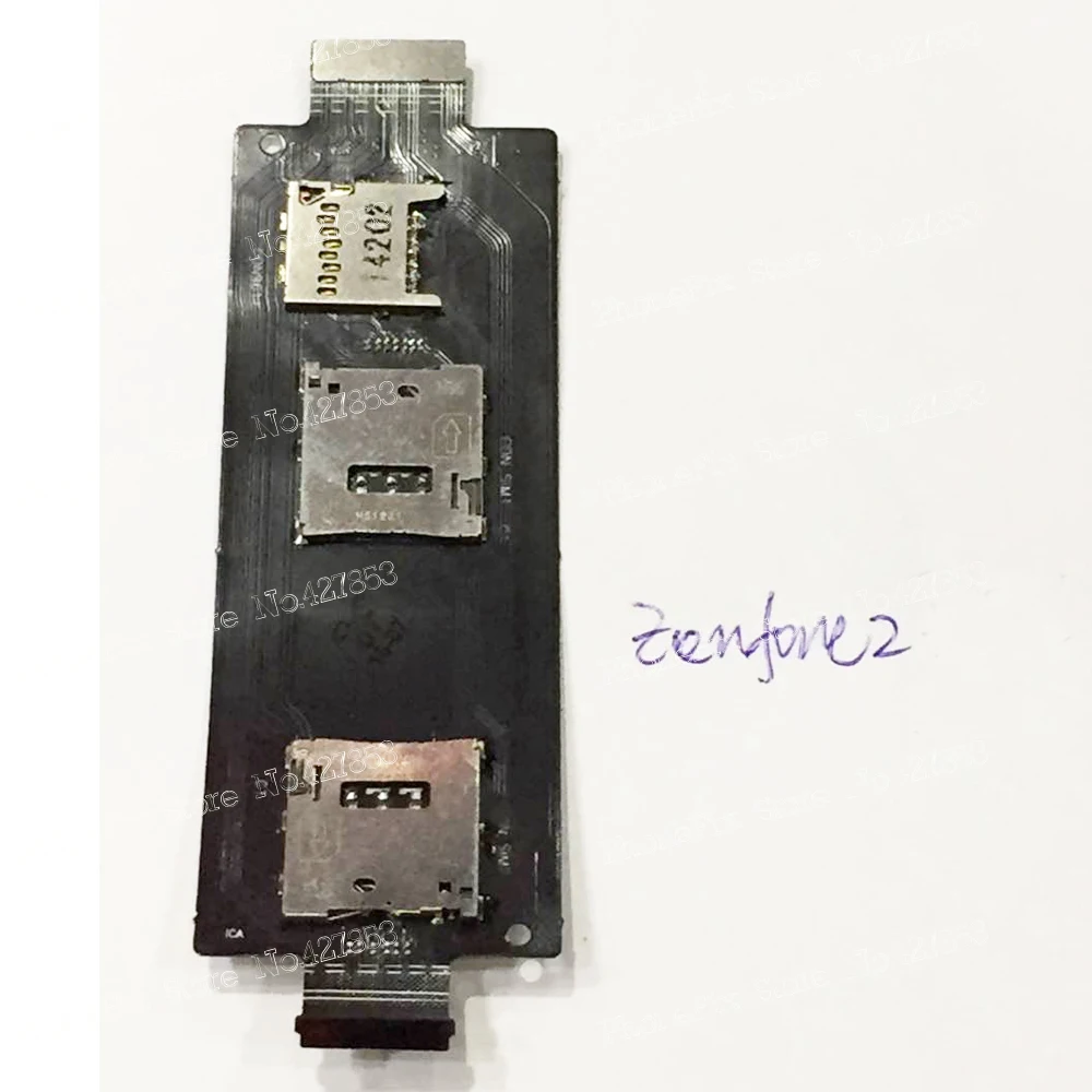 for ASUS ZenFone 2 5.5&quot Inch ZE551ML ZE550ML Original SIM Card Reader Holder Connector Slot Flex Cable Replacement Repair Parts |