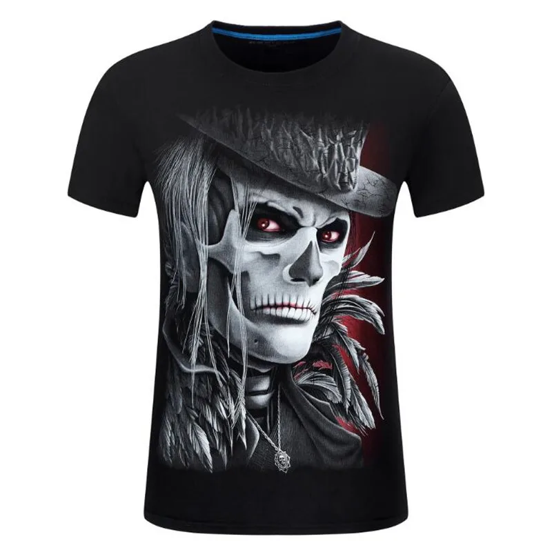 

21Design Vogue 2D Printed Pattern Short Sleeved Men Top Tee Shirts Casual Three-Dimensional Personality O-neck T Shirt For Male