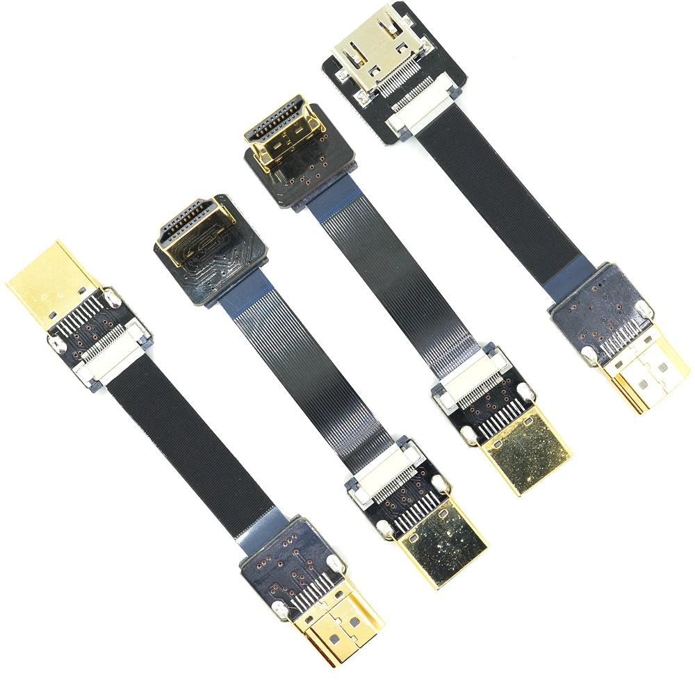 A1 A FPV Стандартный HDMI штекер к hdmi вверх вниз угловой Женский FPC плоский кабель 20pin
