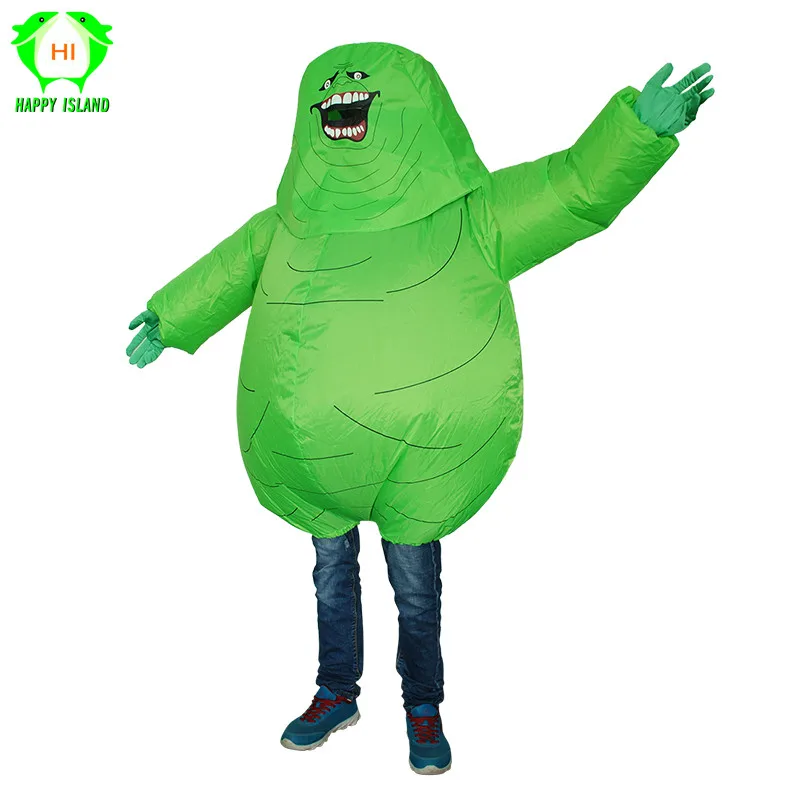 Надувной костюм зеленый монстр страшный инопланетянин косплей для мужчин женщин