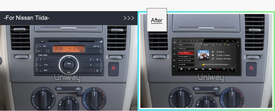 Uniway AWD7071 Android 8.1 автомобильный DVD для Nissan Qashqai X-Trail Almera Pathfinder Teana Примечание Juke мультимедийный gps-плеер