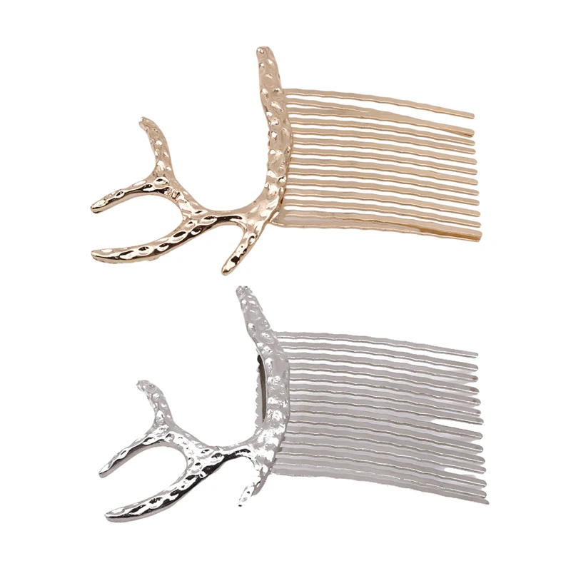 1PC Half Moon Antler Silver Gold Bangs Hair Comb Headwear Accessories | Красота и здоровье