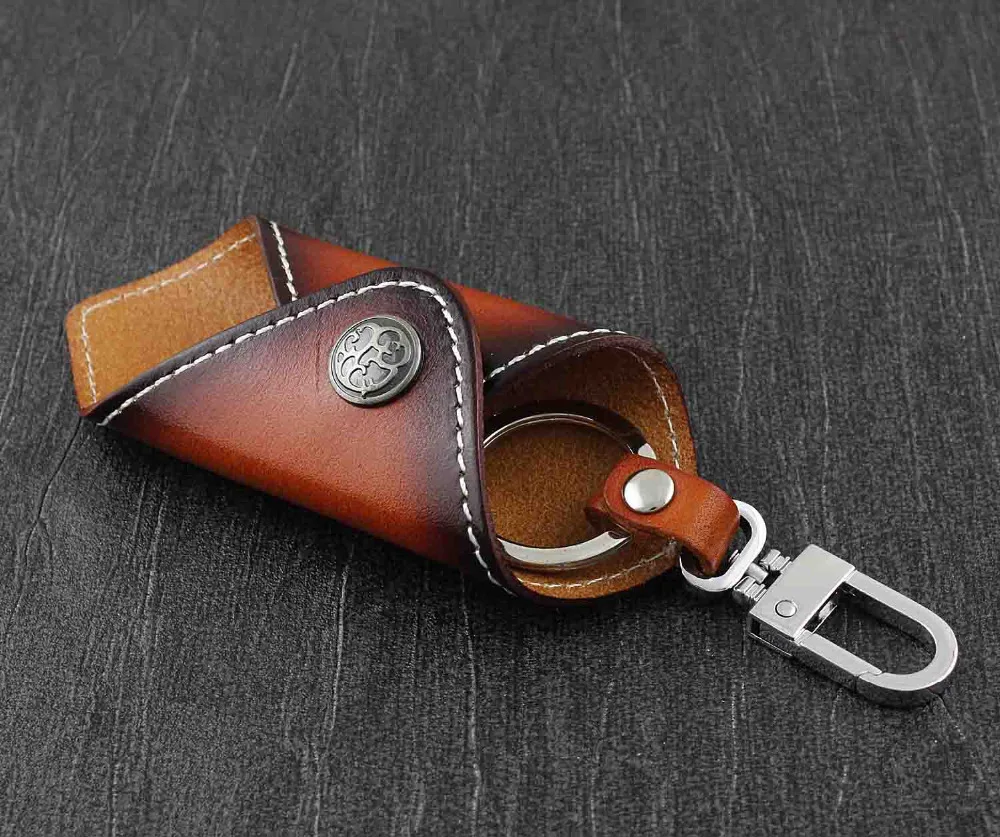 Винтажный чехол для ключей ручной работы из натуральной кожи в стиле панк|key