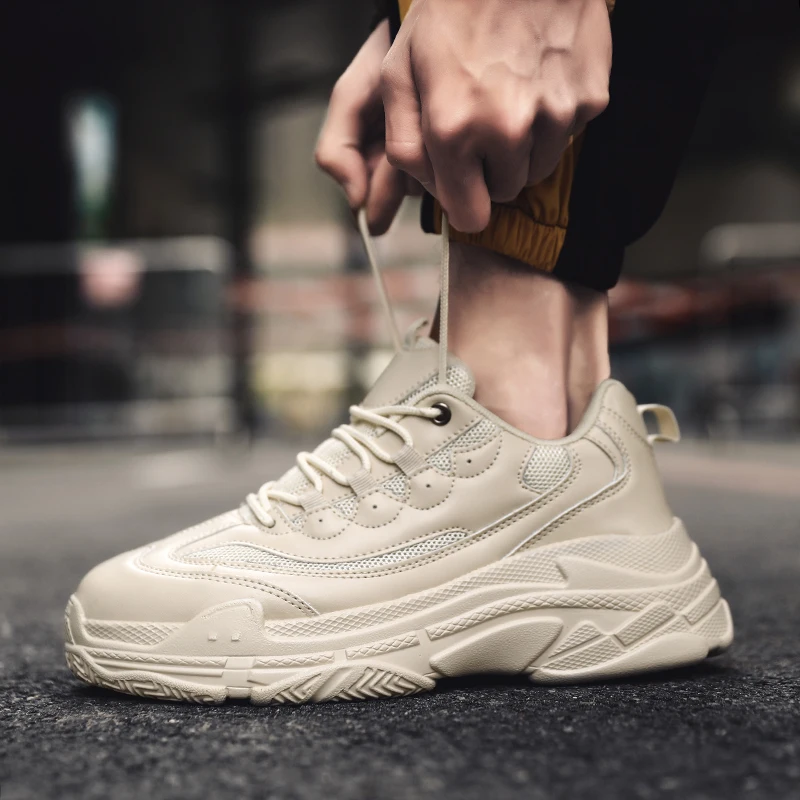 

2020 Men's Sneakers Fashion Casual Shoes White Shoes Breathable Platform Sneakers Outdoor Work Shoes Air Mesh Chunky Trainers