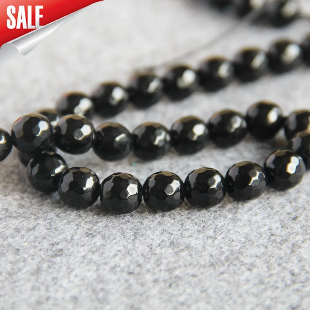 

2021 New For Necklace&Bracelet 10mm Onyx Faceted Natural Beads Round DIY Loose Carnelian Accessory Parts 15inch Jewelry Making