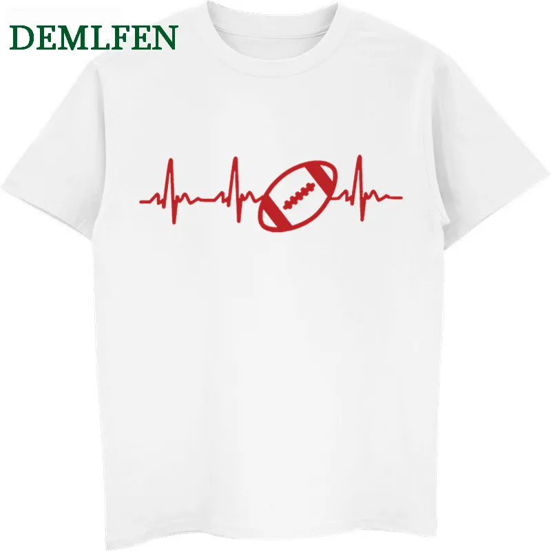 Футболка мужская с забавным рисунком сердцебиения в американском стиле