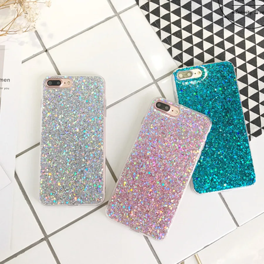 LANCASE чехлы для телефонов iPhone 8 блестщик чехол ТПУ силиконовый Кристалл Блестки