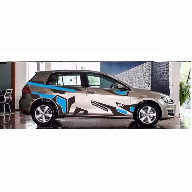 Black and Blue DIY декоративные креативные наклейки на кузов автомобиля Гоночная машина, двухсторонние наклейки, виниловая пленка, автомобильные товары, аксессуары для стайлинга автомобилей - Название цвета: Black and Blue