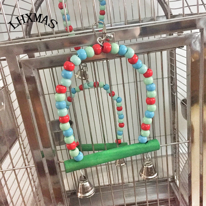 Деревянные игрушечные мосты для попугаев товары птиц детали качели деревянная