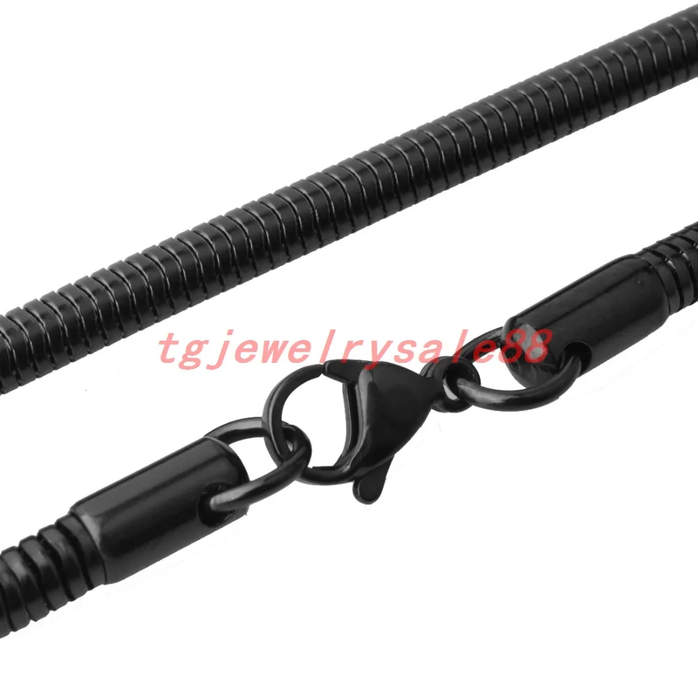 Классическая черная цепочка из нержавеющей стали 4 2 мм в ширину змеиная елочку