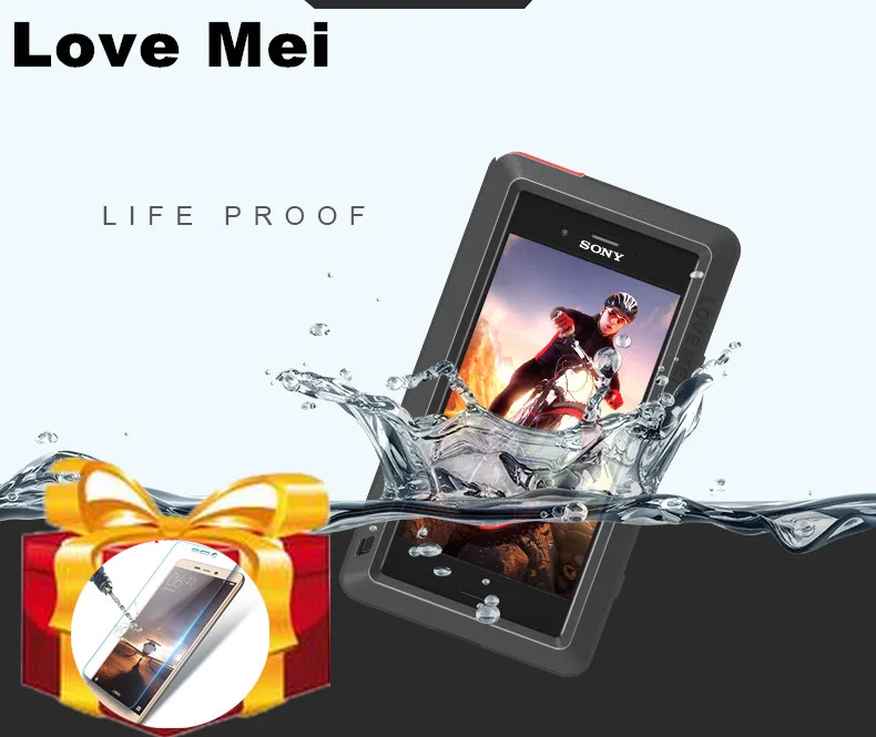 Пленка в подарок) Love Mei Водонепроницаемый чехол для Sony Xperia XZ1 компактный жесткий