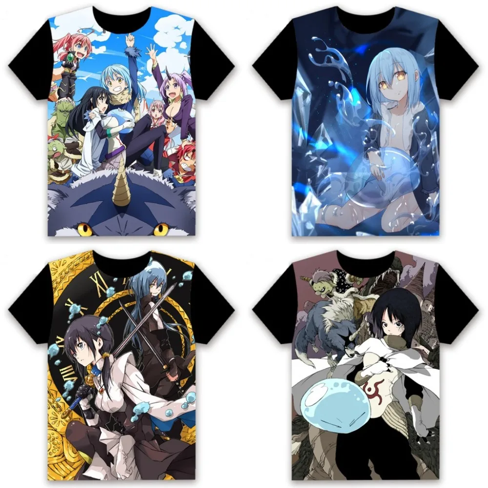 Футболка в стиле аниме The Time I Got Reincarnated as a Slime с коротким рукавом манга римуру