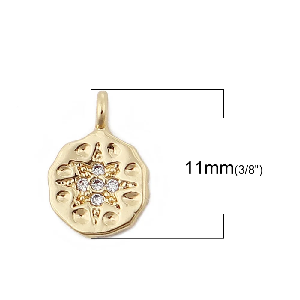 DoreenBeads медные Подвески подвески круглые золотые бриллианты для изготовления