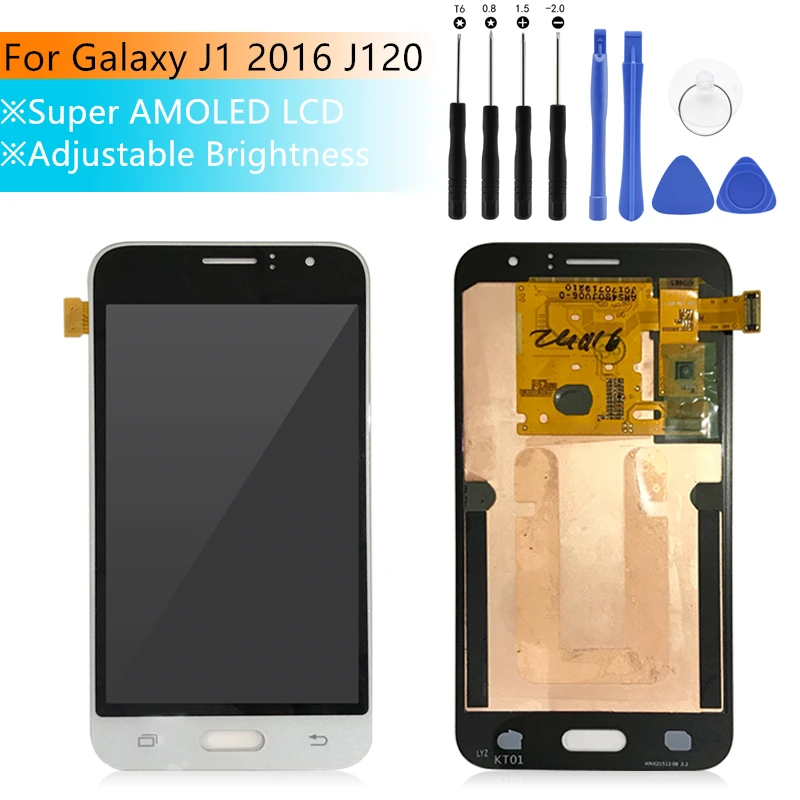 Сменный сенсорный ЖК экран для SAMSUNG GALAXY J1 2016 J120 J120M J120F|Экраны мобильных телефонов|