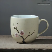 460ml creative print floral ceramic mug with lid spoon handgrip breakfast milk coffee tea cup porcelain mugs drinkware nice gift