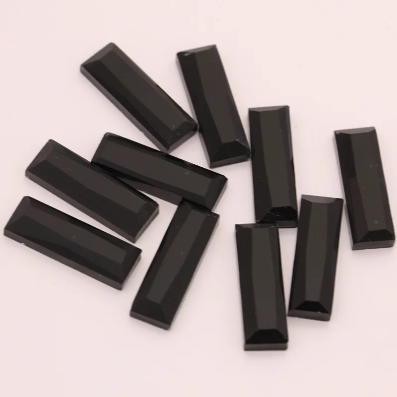 Новинка 2021 суперкачество черная прямоугольная Плоская Задняя стеклянная Стразы