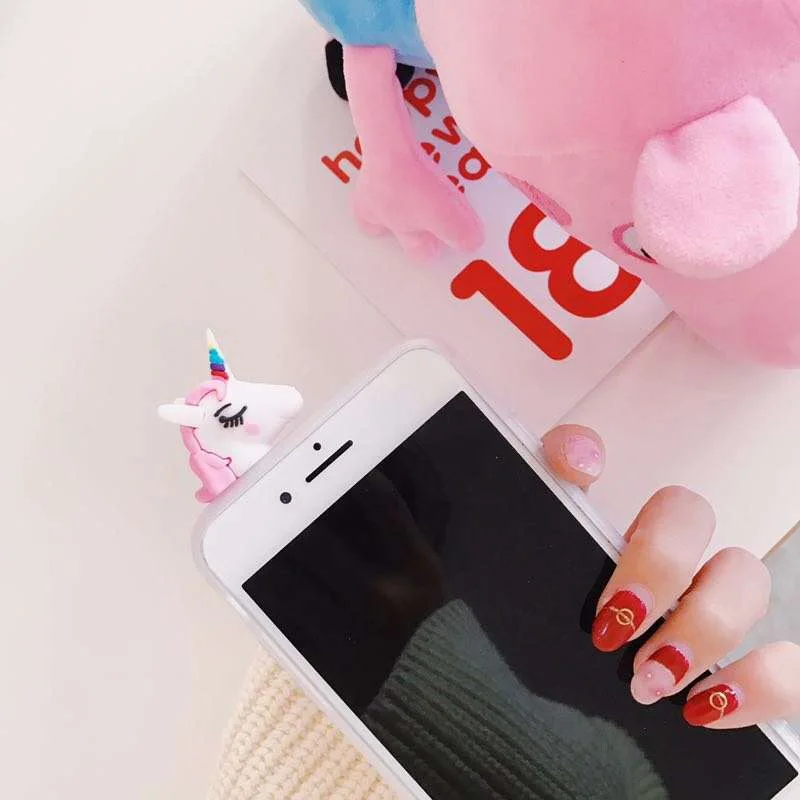 Zxtrby для iPhone X XS Max милый мультфильм Динозавр Единорог Мягкие TPU телефон чехол 6 6s 7 8
