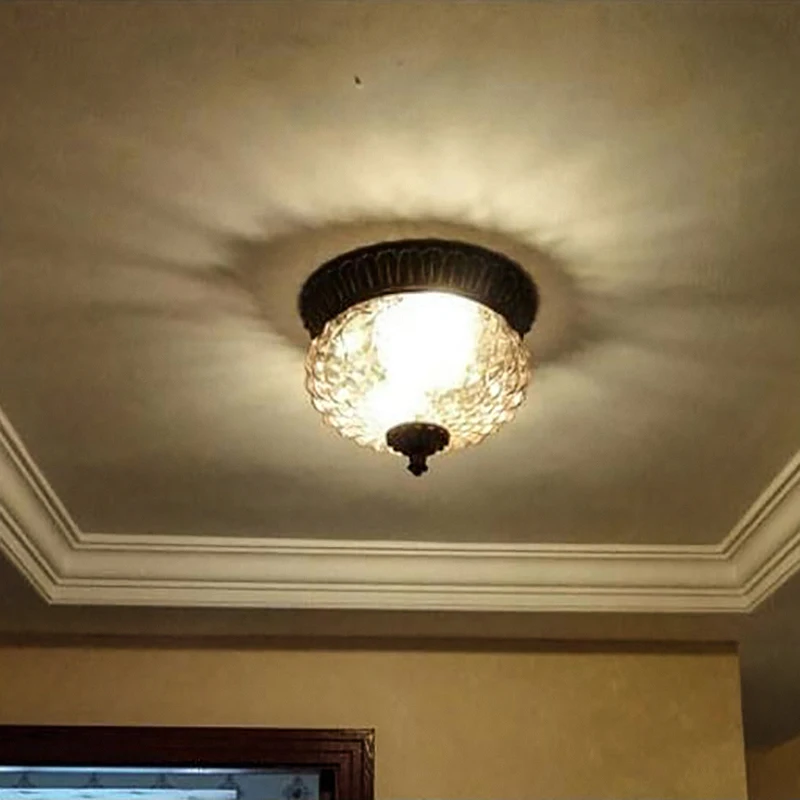 Винтажный светодиодный потолочный светильник s Европейский хрустальный лампа
