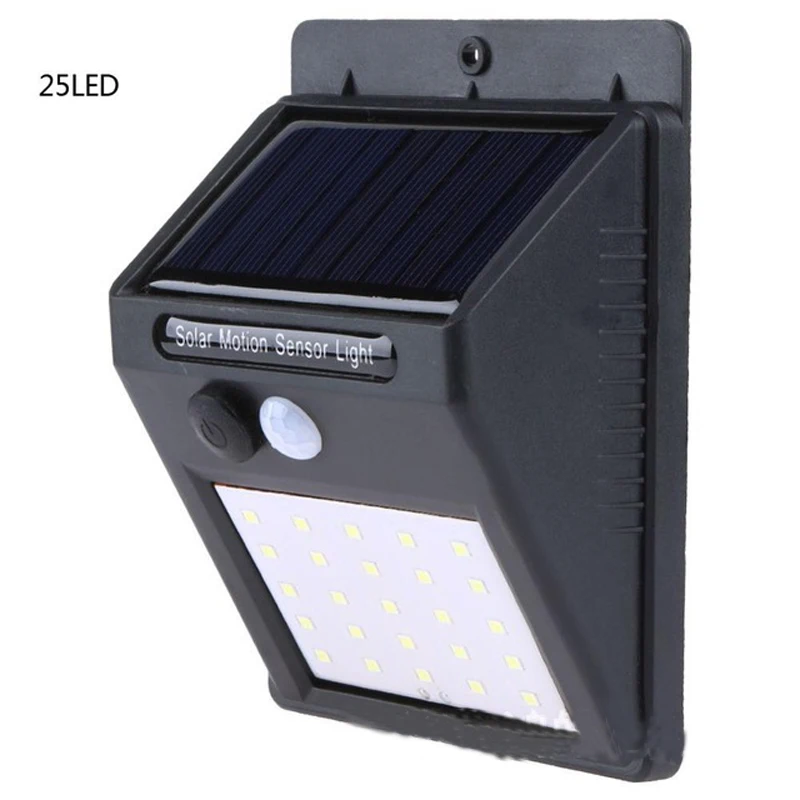 25led Светодиодный солнечный свет, солнечный свет, открытый солнечный светильник, водонепроницаемый, IP65, индукция человеческого тела, для двора, сада, на открытом воздухе, Lampara, солнечный - Испускаемый цвет: 25led