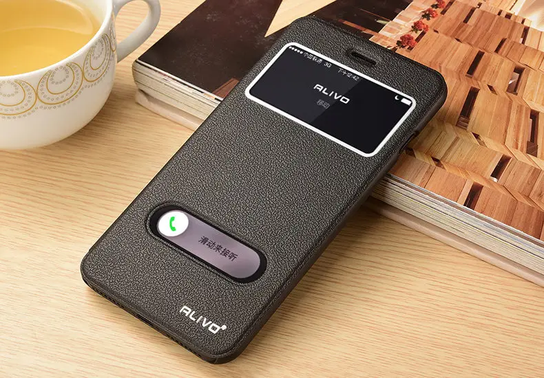 Чехол для iphone 7 умный чехол из искусственной кожи с окошком бизнес просмотра plus