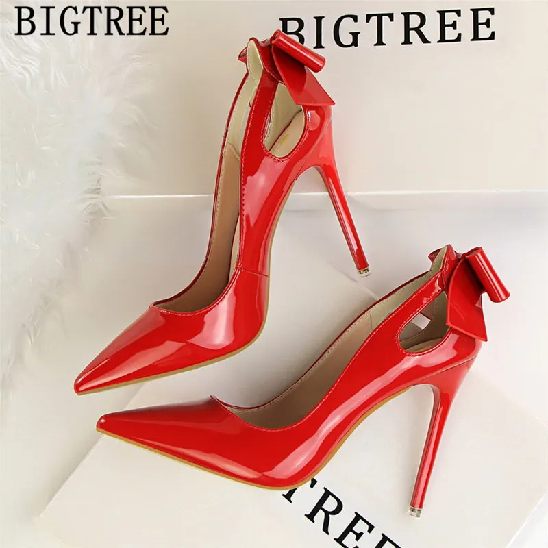 Туфли лодочки женские из лакированной кожи пикантные свадебные туфли на высоком