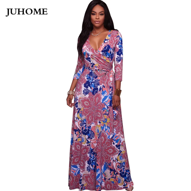 2020 длинное платье с цветочным принтом осеннее макси женская одежда в стиле хиппи
