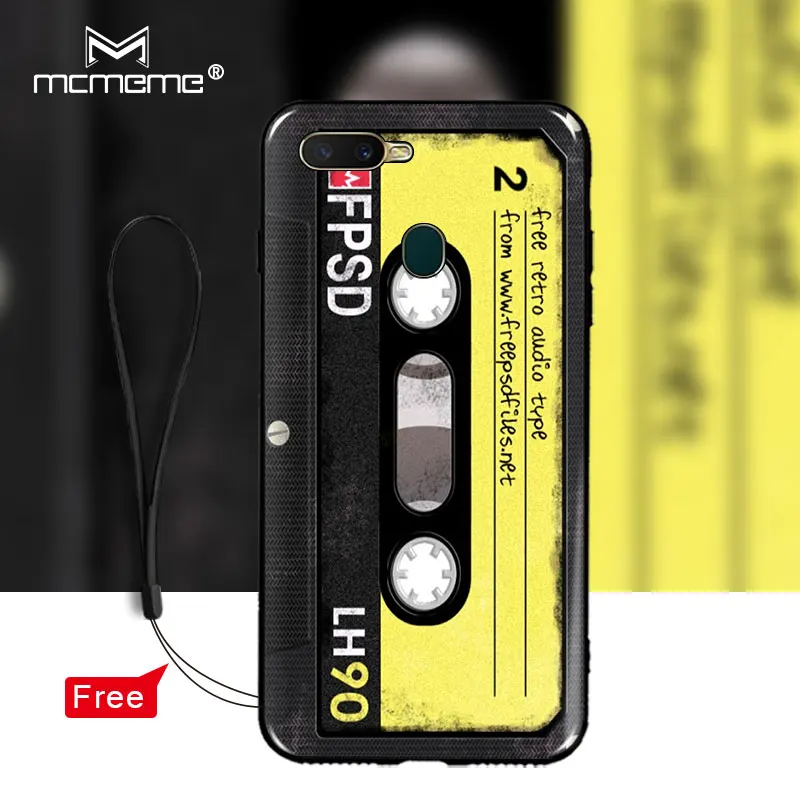 For OPPO A7 Case Silicone fashion Retro Camera Cassette Tapes pattern Soft Back Cover OPPOA7 A 7 Fundas Coque |