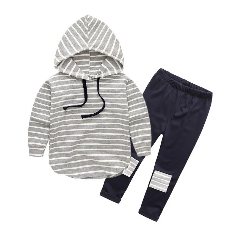 R&ampZ 2018 autumn new children's suit striped long-sleeved hooded jacket trousers two-piece sports | Детская одежда и обувь