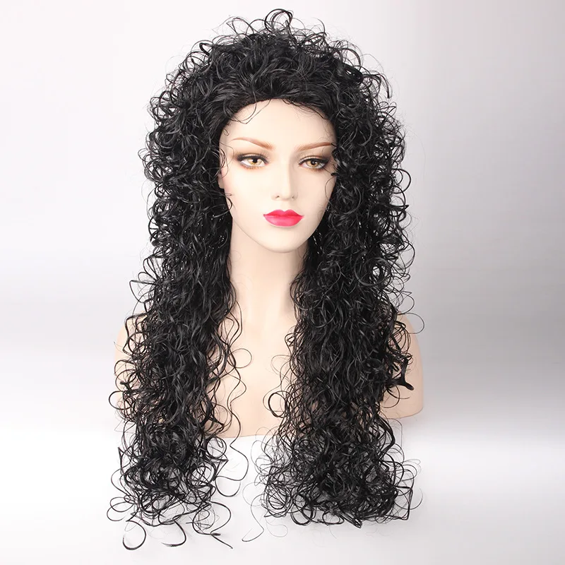 

Fashion wig female big wave long curly hair corn hot explosion head wig costume halloween anime unisex cosplay Anime