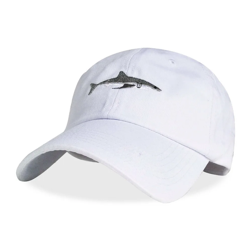 2018New 100% хлопок мыть casquette бейсболки Для мужчин головные уборы Акула вышивка папа