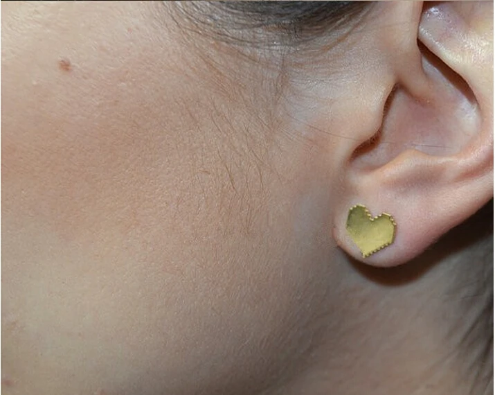 10 PCS 2015 18 k gold plated stud ear women's fashion pixel heart earrings silver gift wholesale free shipping for wom | Украшения и