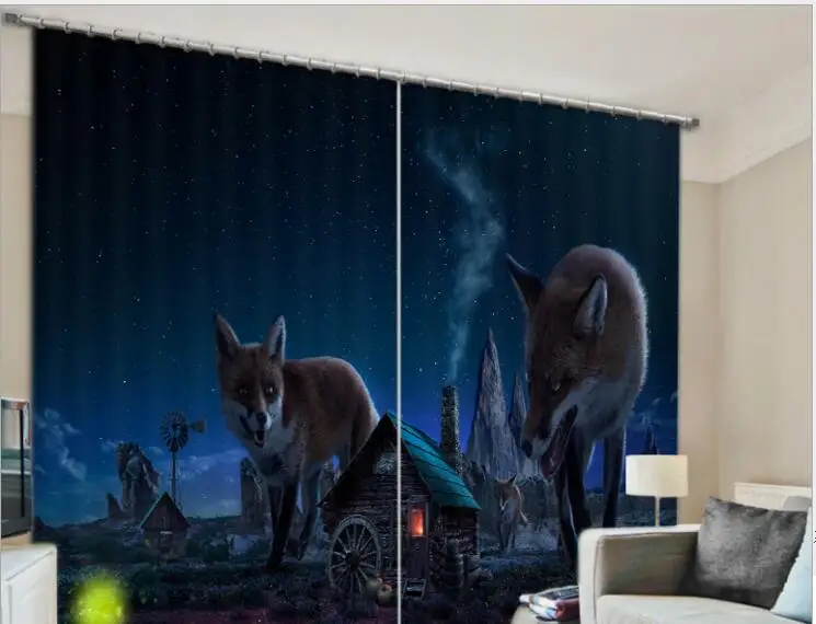 

New Modern Blackout Window Curtain wolf tiger Dinosaur 3D Curtains For Bedding room Living room Hotel Drapes Cortinas De Sala