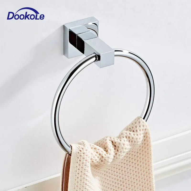 Towel Ring Hand Towel Holder Stainless Steel Towel Hanger Bathroom Accessories Contemporary Hotel Style Wall Mount Chrome Finish