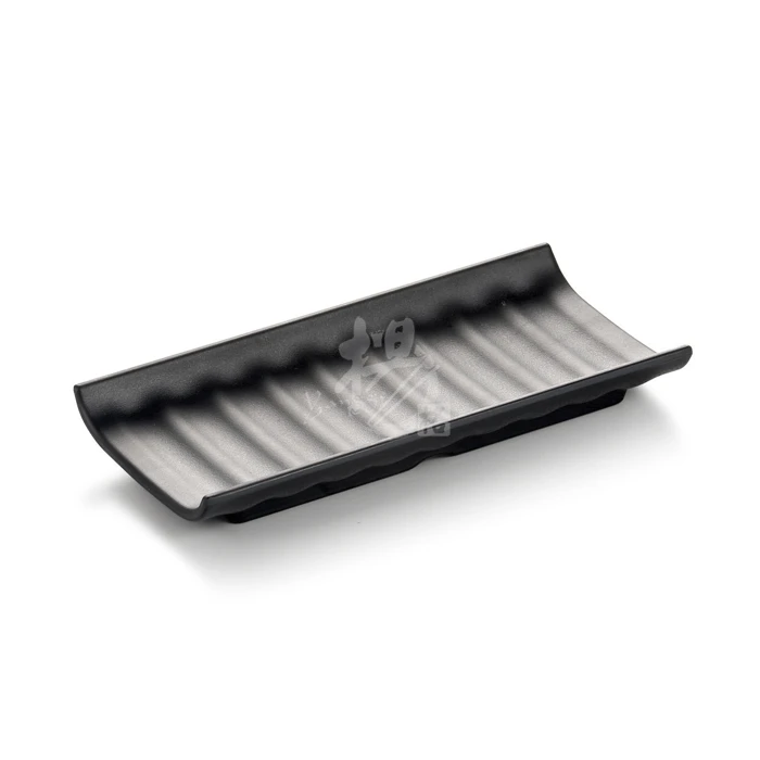 Новая черная посуда тарелка из меламина с прямоугольным блюдом для суши закусок