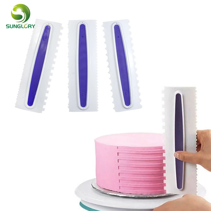 

3 шт., пластиковые скребок для выпечки, 6 текстур