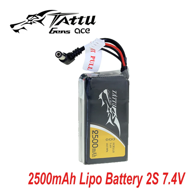 Литий полимерный аккумулятор Tattu 2S 2500mAh 7 4 V Lipo Pack с разъемом DC3.5 mm Fatshark Goggles для FPV