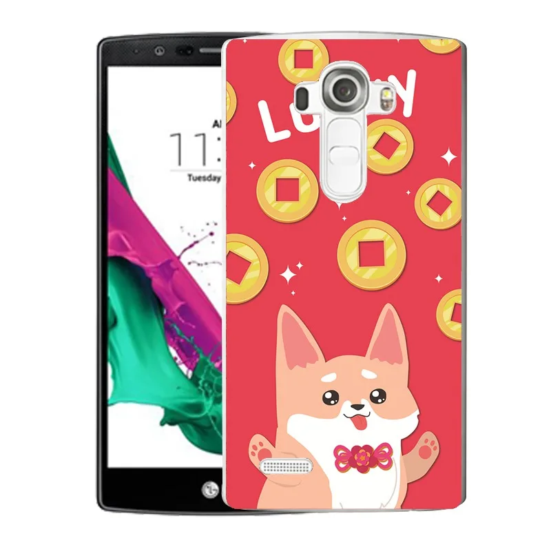 QMSWEI TPU Transparent Phone Case For LG K3 K4 K5 K8 Red Money Cat Painted Design Soft Protective Cute Cover G3 G4 G5 V10 |
