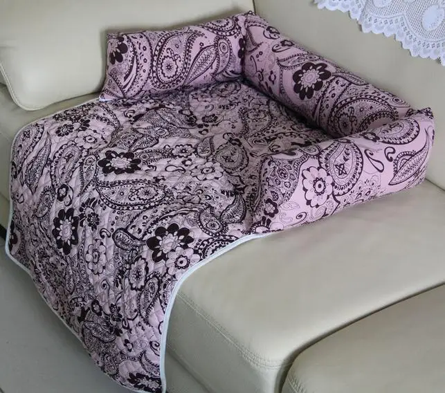coffee pink Многофункциональная большая собака диван кровать собака коврик для собак и кошек питомники моющиеся Гнездо дом товары для животных s m l xl диван Подушка Нескользящая цветок - Цвет: coffee pink