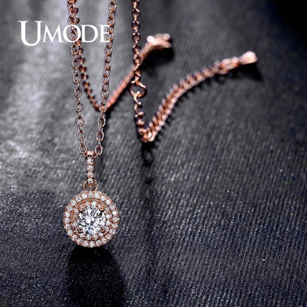 Женская цепочка с кулоном UMODE винтажное ожерелье кубическим цирконием цвет
