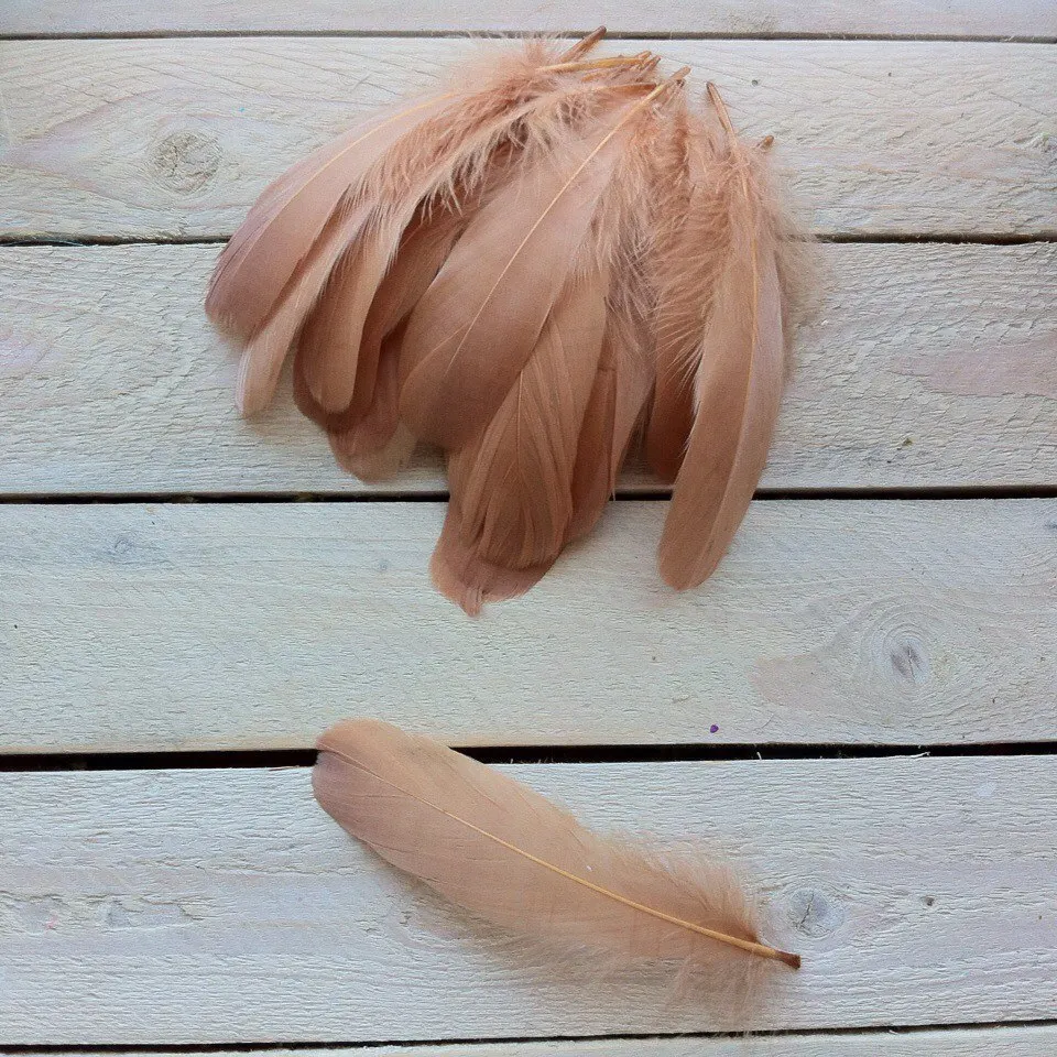 Новинка! Оптовая продажа натуральный цвет гусиного пера 20 шт. 5 7 дюймов/13 18 см