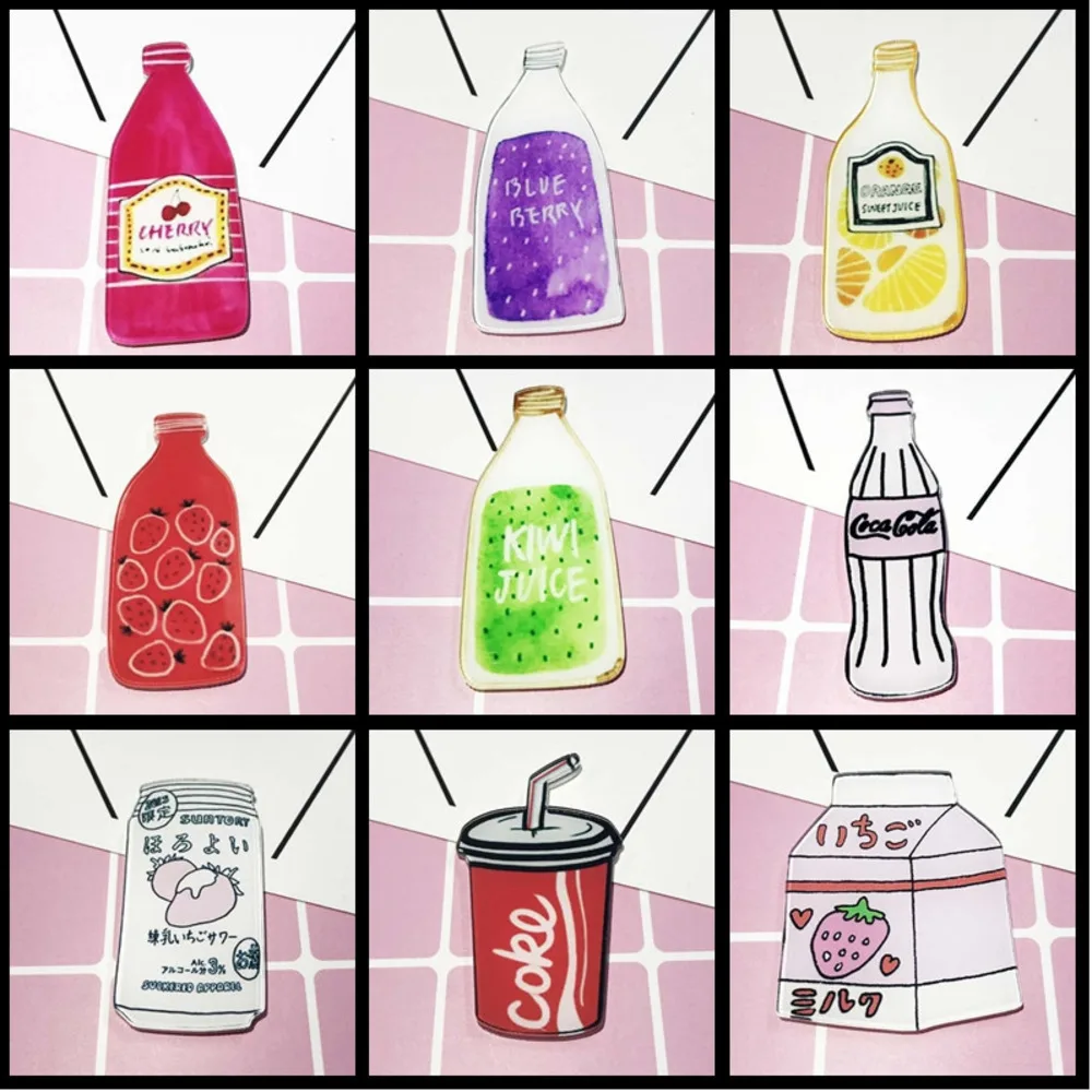 Мультяшная высококачественная акриловая брошь с изображением лимона вишни киви