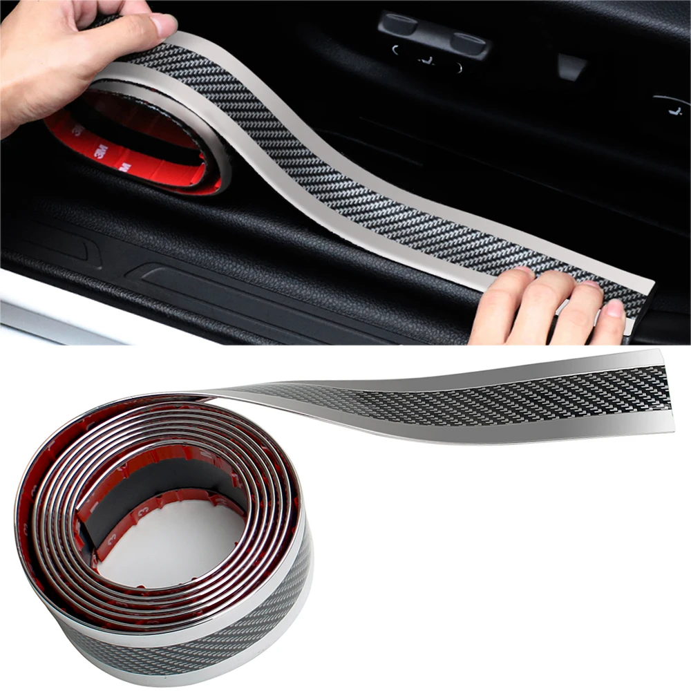 2 5 м Универсальный гибкий углеродного волокна автомобилей Накладка авто порога