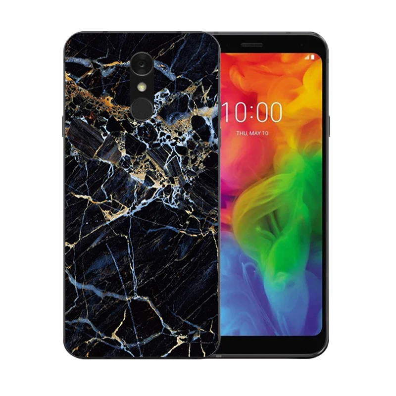 5 "Чехлы для LG Q7 + телефон Встроенная Мягкий силиконовый чехол прозрачный ТПУ
