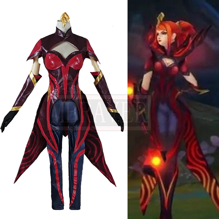 

LOL Luxanna Crownguard the Lady of Luminosity Magma Skin Cosplay Costume
