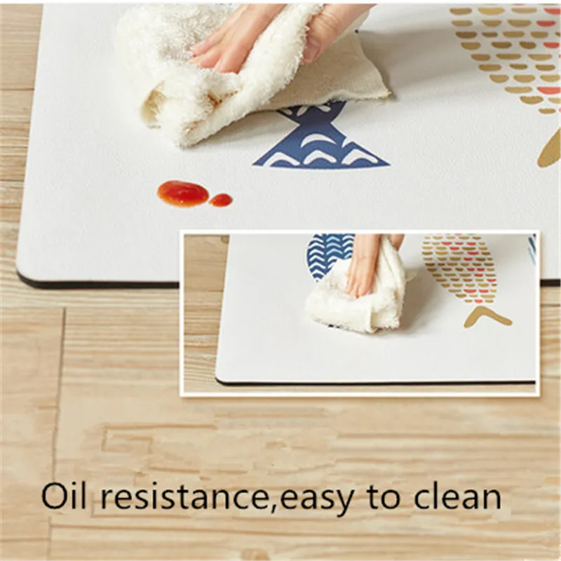 XYZLS современные добро пожаловать коврики Мультяшные рыбки напечатанные кухонные