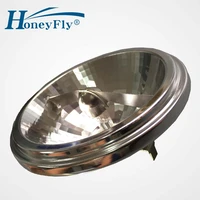 honeyfly 2pcs new arrival high quality ar111 g53 12v 50w 75w halogen lamp bulb aluminum warm white